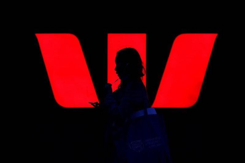 Westpac logo with man in shadows