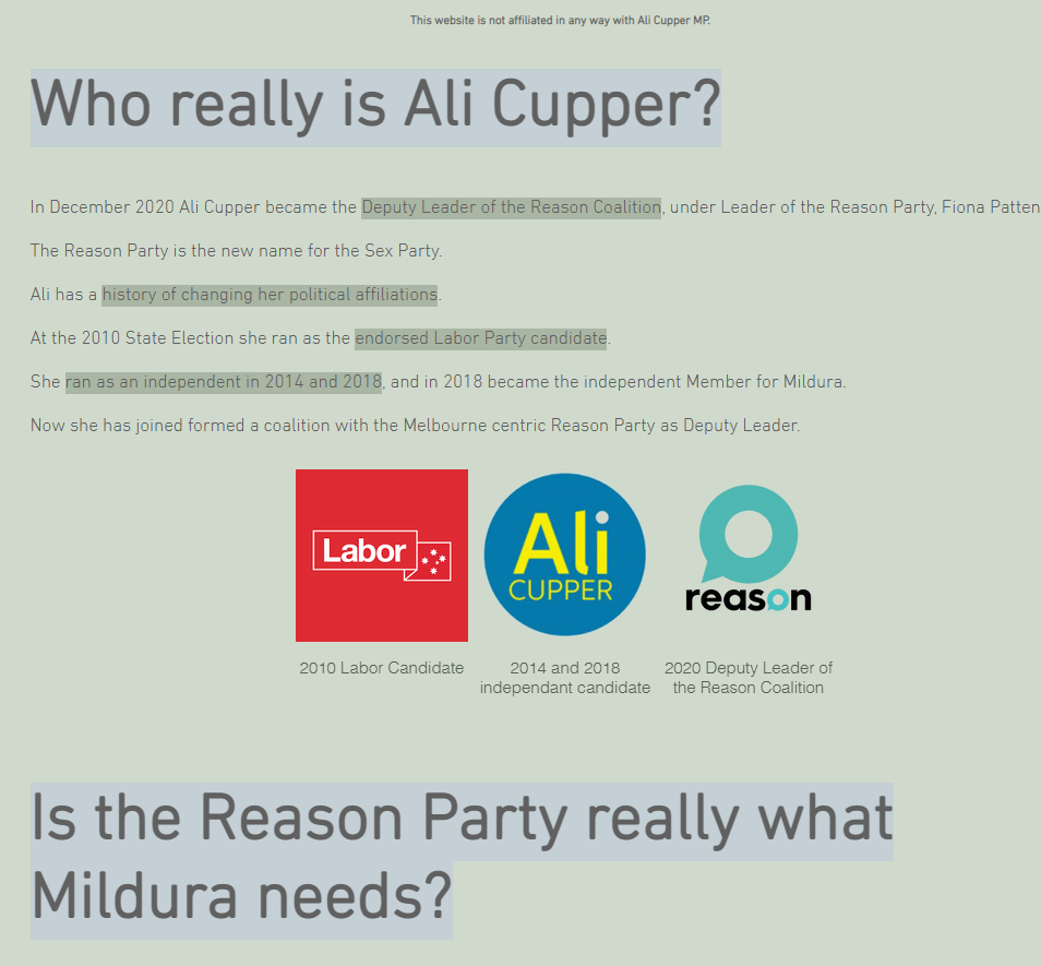 Ali Cupper website