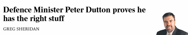 Defence Minister Peter Dutton